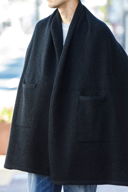 Nikki ESSENTIAL PIECE  / Felting Wool Over Stole - Chacoal