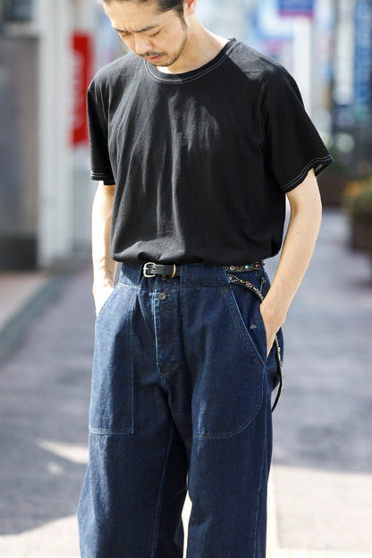NULABEL / 522-501 GARMENT DYED T-SHIRT(×BRACKETS) - Midnight