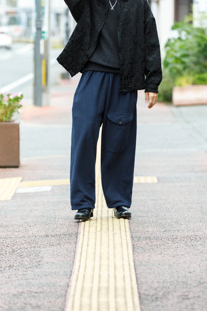 NULABEL / 522-706 GARMENT DYED SWEAT TROUSERS - Midnight