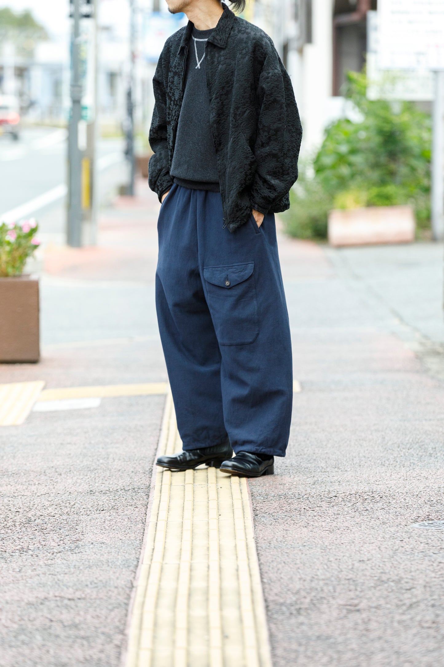NULABEL / 522-706 GARMENT DYED SWEAT TROUSERS - Midnight