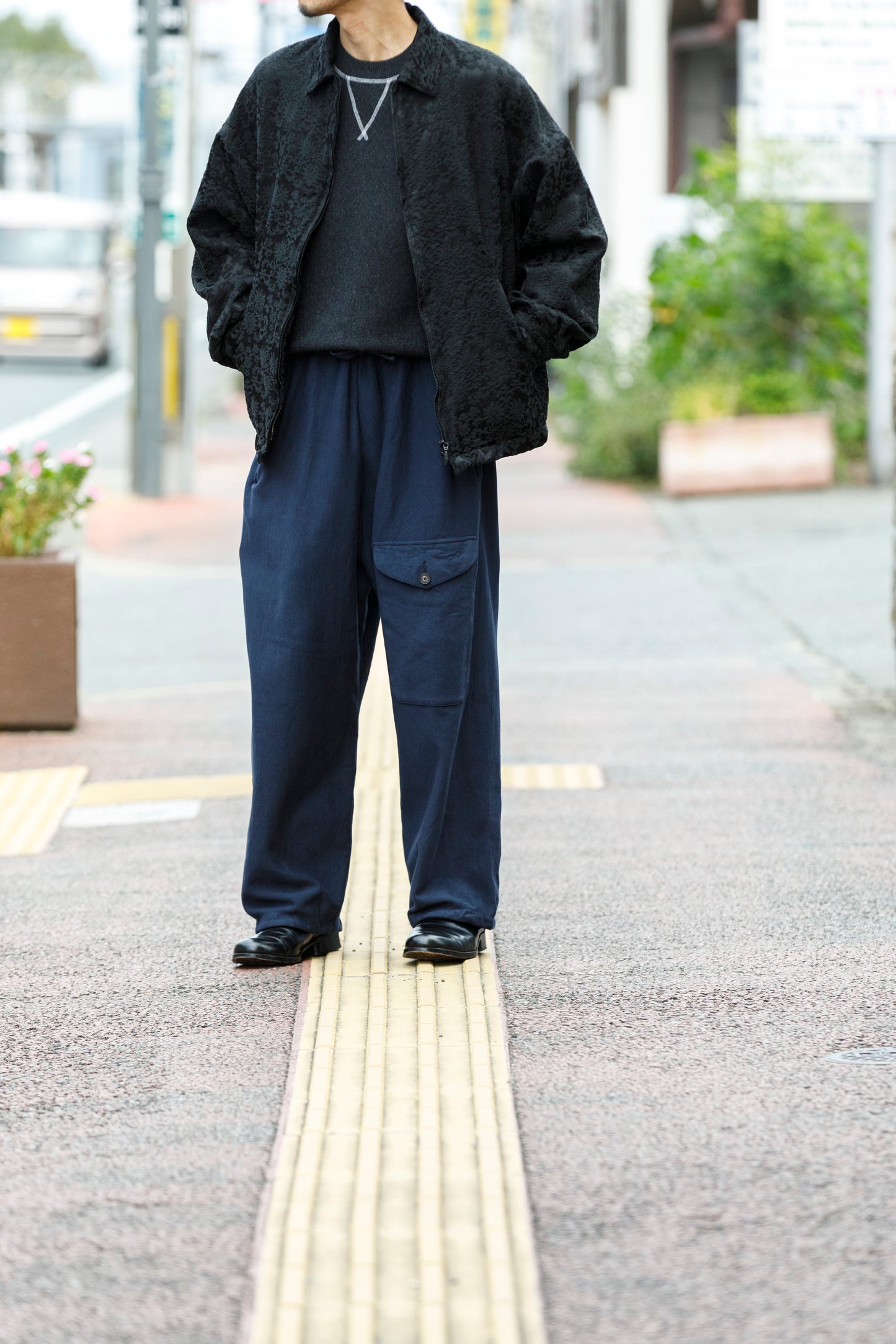 NULABEL / 522-706 GARMENT DYED SWEAT TROUSERS - Midnight