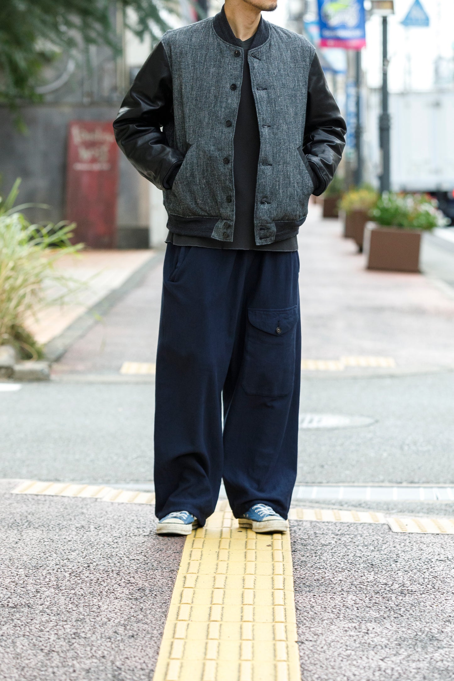 NULABEL / 522-706 GARMENT DYED SWEAT TROUSERS - Midnight