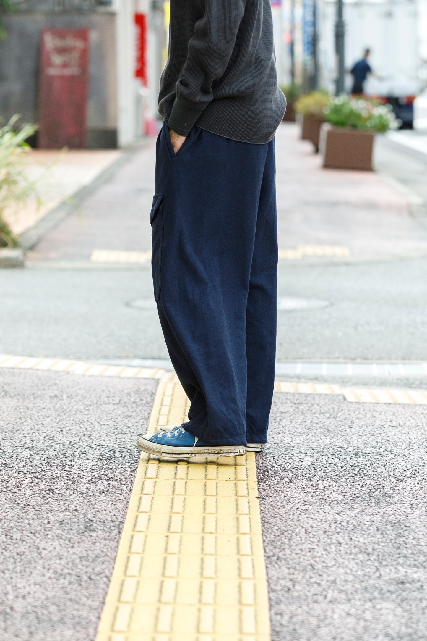 NULABEL / 522-706 GARMENT DYED SWEAT TROUSERS - Midnight