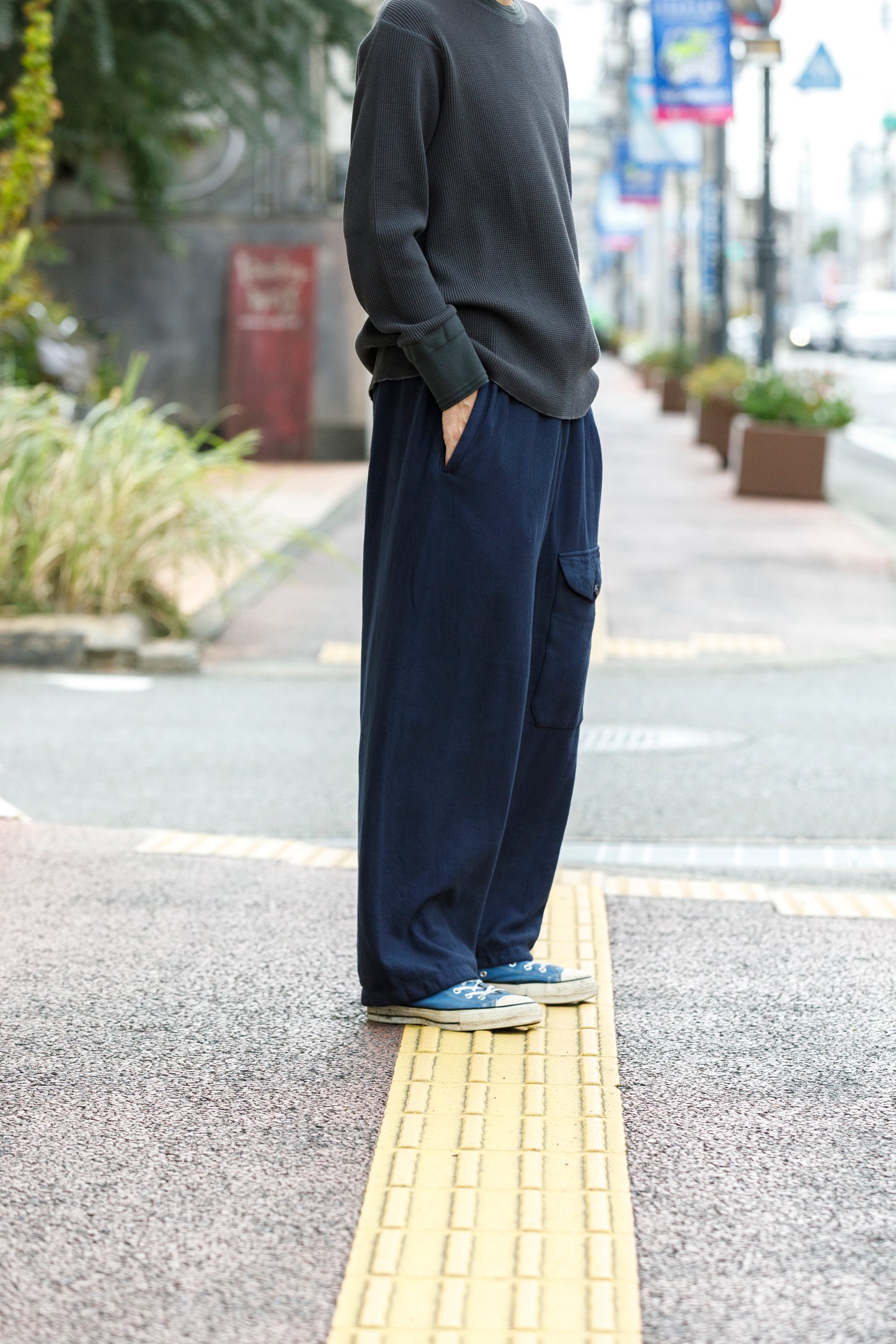 NULABEL / 522-706 GARMENT DYED SWEAT TROUSERS - Midnight