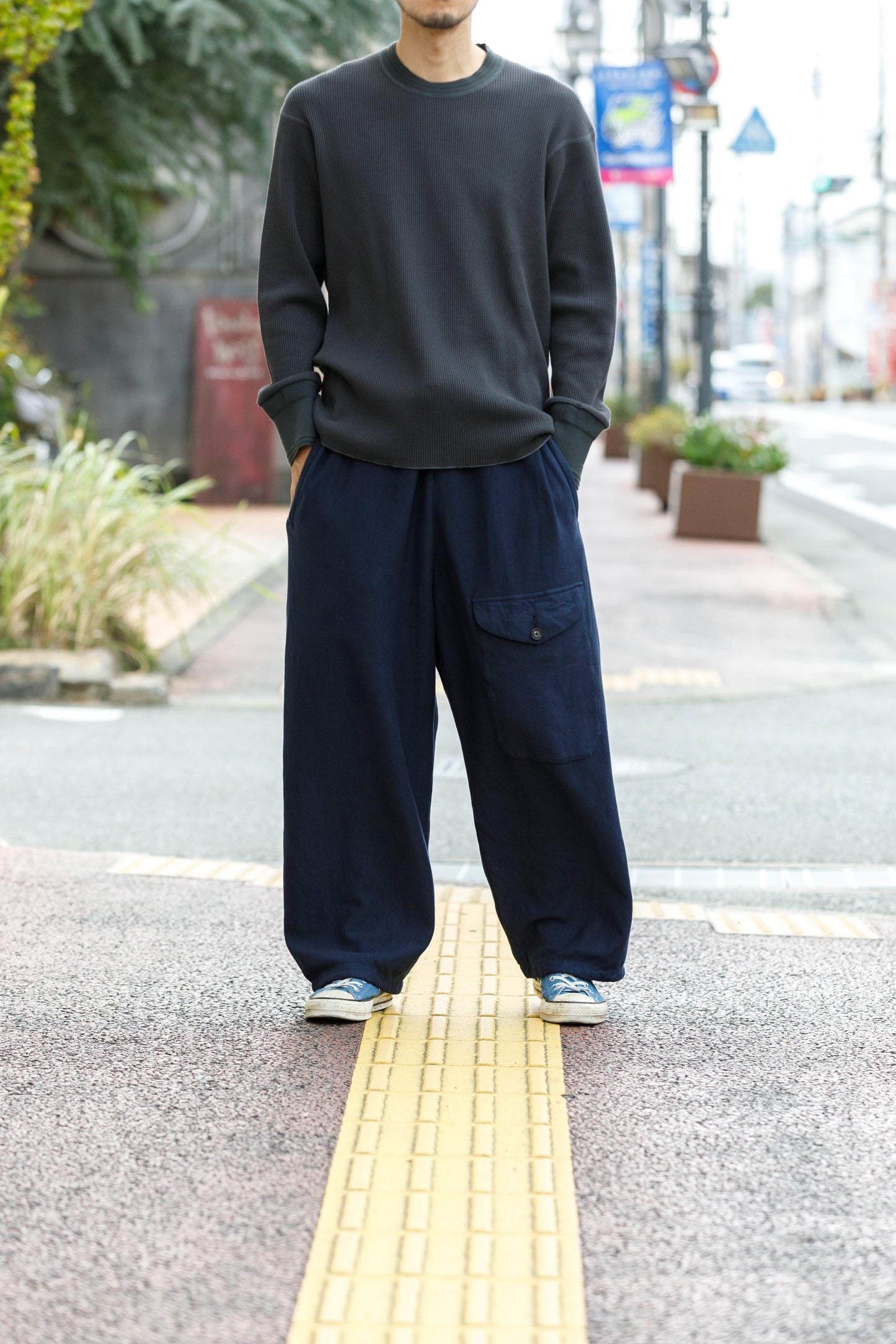 WONDER ROOM WWA-001 "WAFFLE" l/s waffle thermal tee - V gray