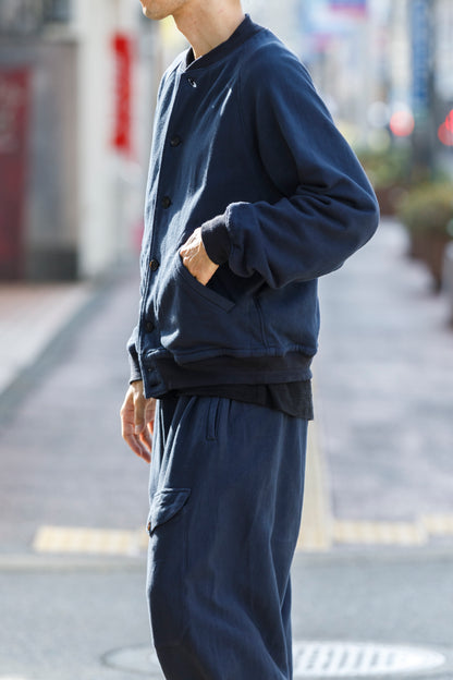 NULABEL / 522-706 GARMENT DYED SWEAT AWARD JACKET - Midnight