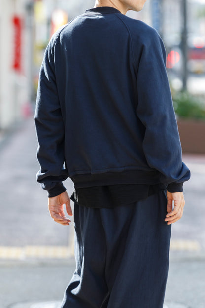 NULABEL / 522-706 GARMENT DYED SWEAT AWARD JACKET - Midnight