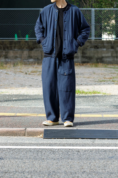 NULABEL / 522-706 GARMENT DYED SWEAT AWARD JACKET - Midnight