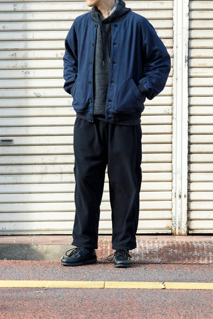 NULABEL / 522-706 GARMENT DYED SWEAT AWARD JACKET - Midnight