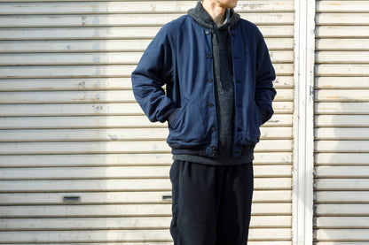 NULABEL / 522-706 GARMENT DYED SWEAT AWARD JACKET - Midnight