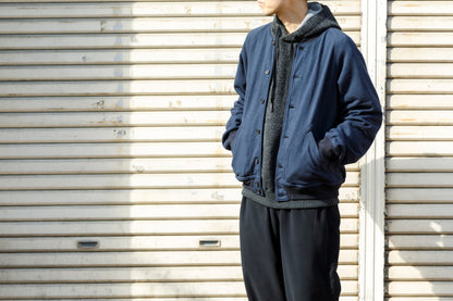 NULABEL / 522-706 GARMENT DYED SWEAT AWARD JACKET - Midnight