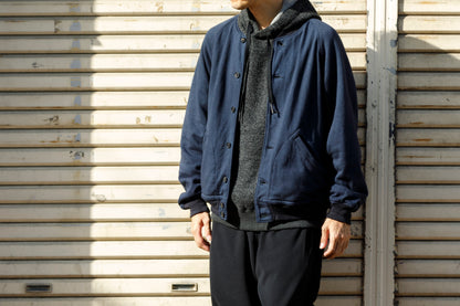 NULABEL / 522-706 GARMENT DYED SWEAT AWARD JACKET - Midnight
