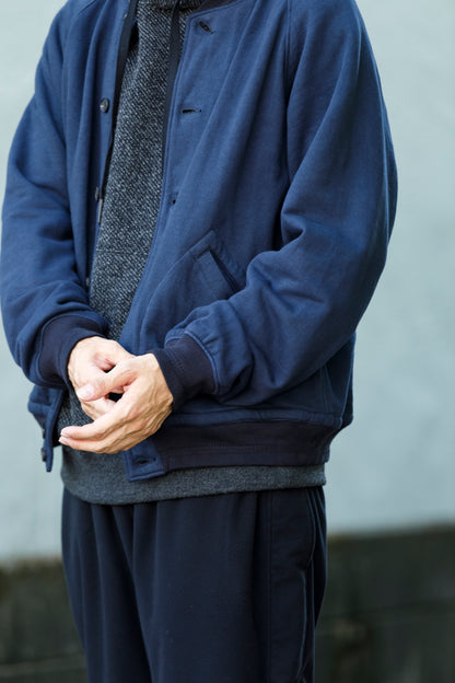 NULABEL / 522-706 GARMENT DYED SWEAT AWARD JACKET - Midnight