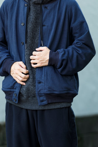 NULABEL / 522-706 GARMENT DYED SWEAT AWARD JACKET - Midnight