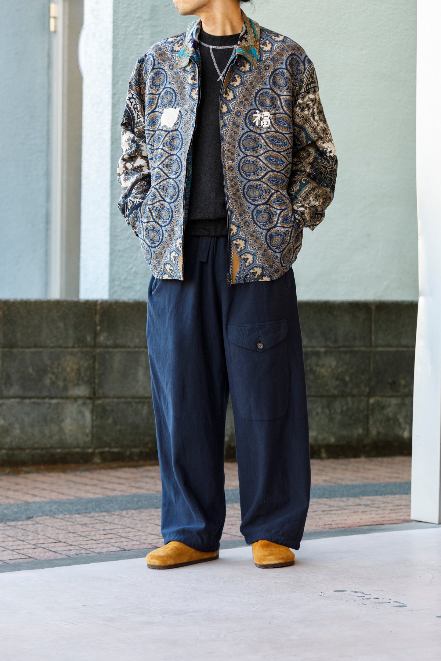 NULABEL / 522-706 GARMENT DYED SWEAT TROUSERS - Midnight