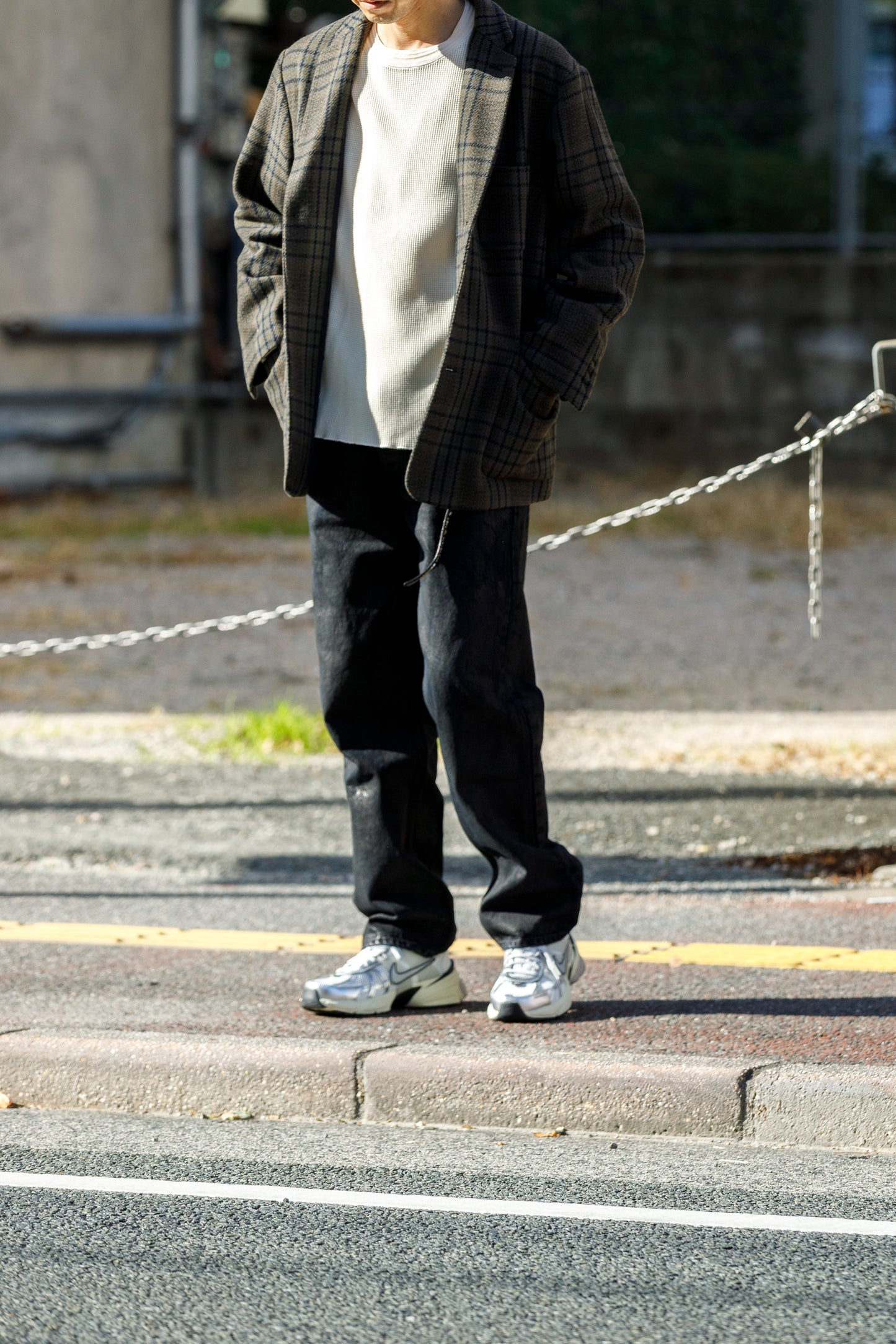 WONDER ROOM WWA-001 "WAFFLE" l/s waffle thermal tee - Ivory