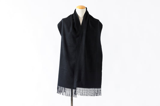 Joshua Ellis / Cashmere plain stole 35×190 - BLACK(CPG 60004)