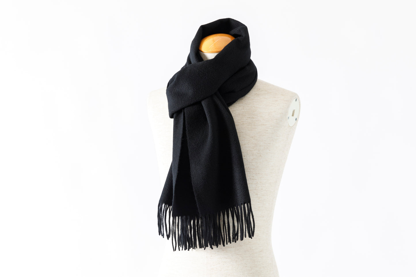 Joshua Ellis / Cashmere plain stole 35×190 - BLACK(CPG 60004)