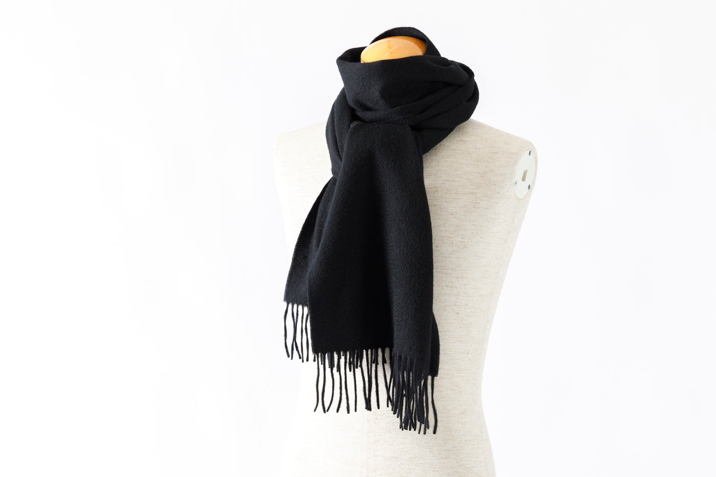 Joshua Ellis / Cashmere plain stole 35×190 - BLACK(CPG 60004)