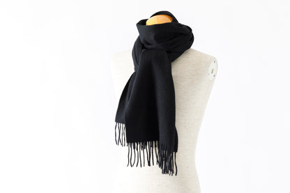 Joshua Ellis / Cashmere plain stole 35×190 - BLACK(CPG 60004)
