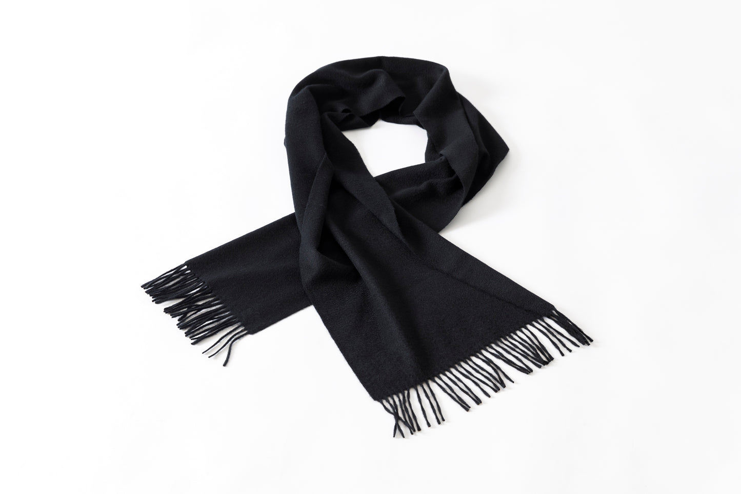 Joshua Ellis / Cashmere plain stole 35×190 - BLACK(CPG 60004)