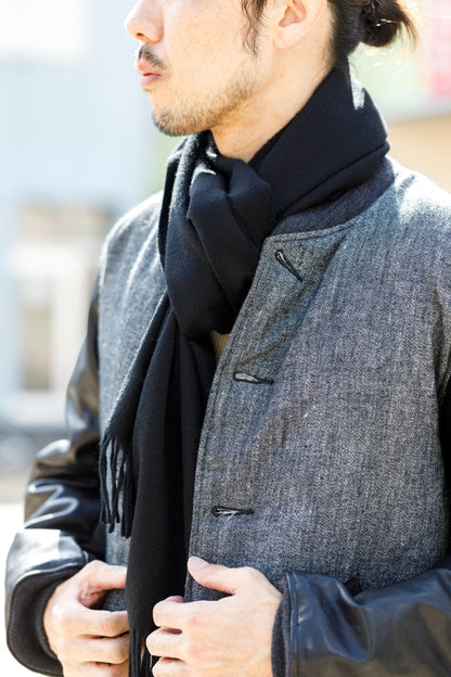 Joshua Ellis / Cashmere plain stole 35×190 - BLACK(CPG 60004)