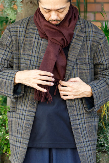 Joshua Ellis / Cashmere plain stole 35×190 - BOURGOGNE(CPG 52506)