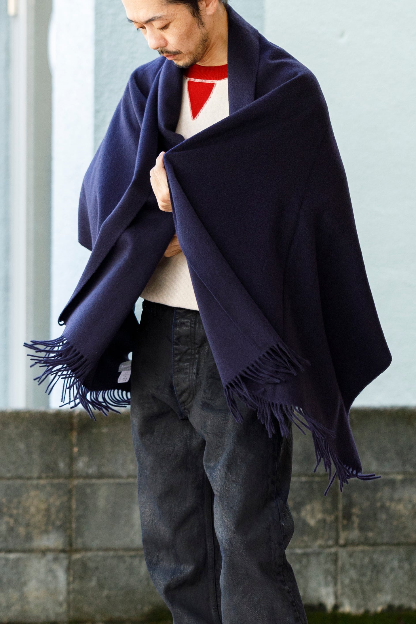 Joshua Ellis / Cashmere plain stole 70x190 -  NEW BLUE(CPG 49259)