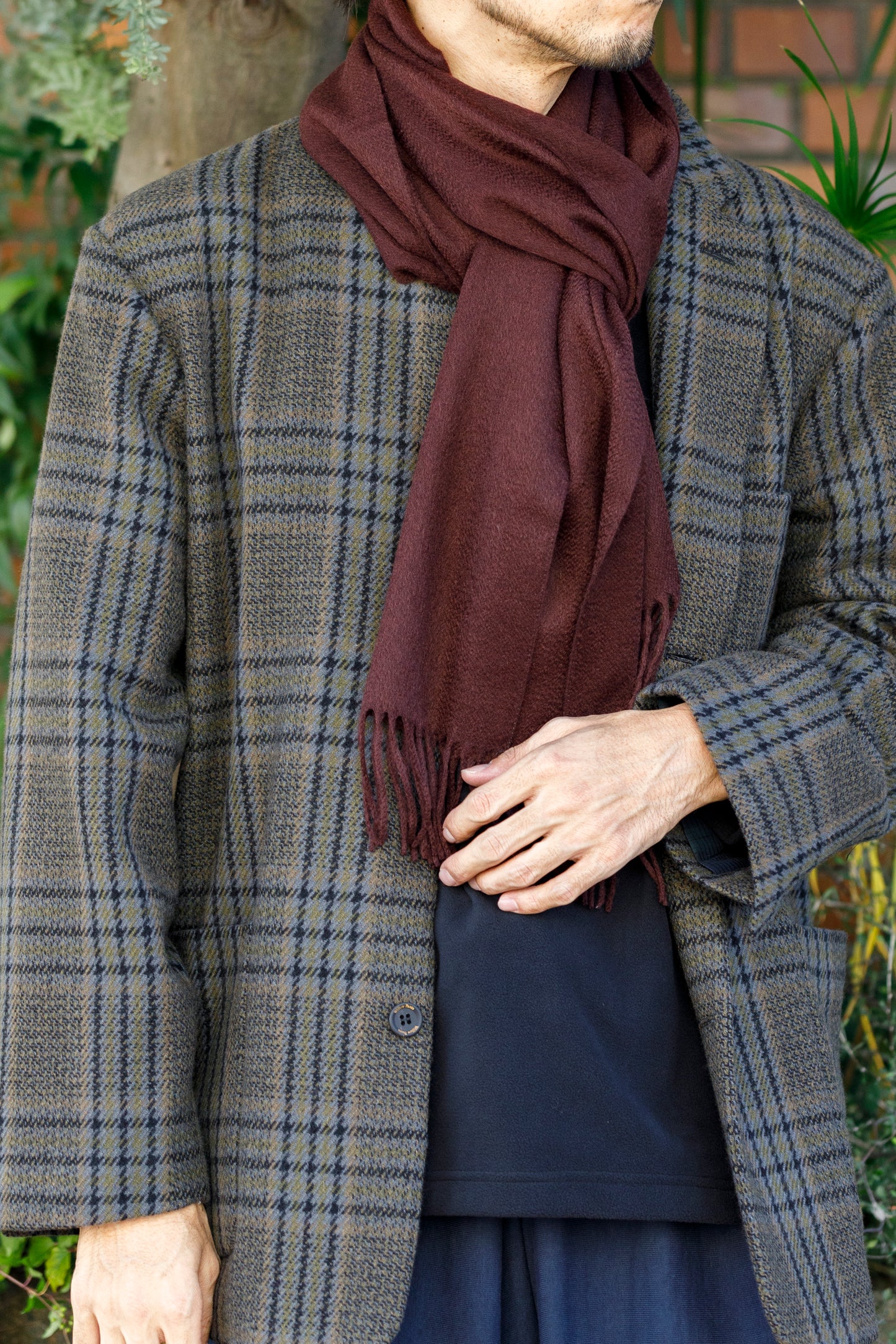 Joshua Ellis / Cashmere plain stole 35×190 - BOURGOGNE(CPG 52506)