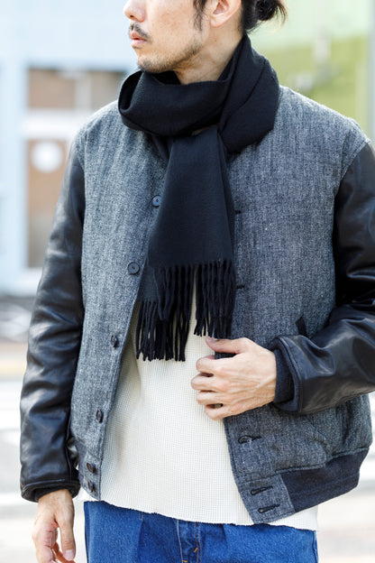 Joshua Ellis / Cashmere plain stole 35×190 - BLACK(CPG 60004)