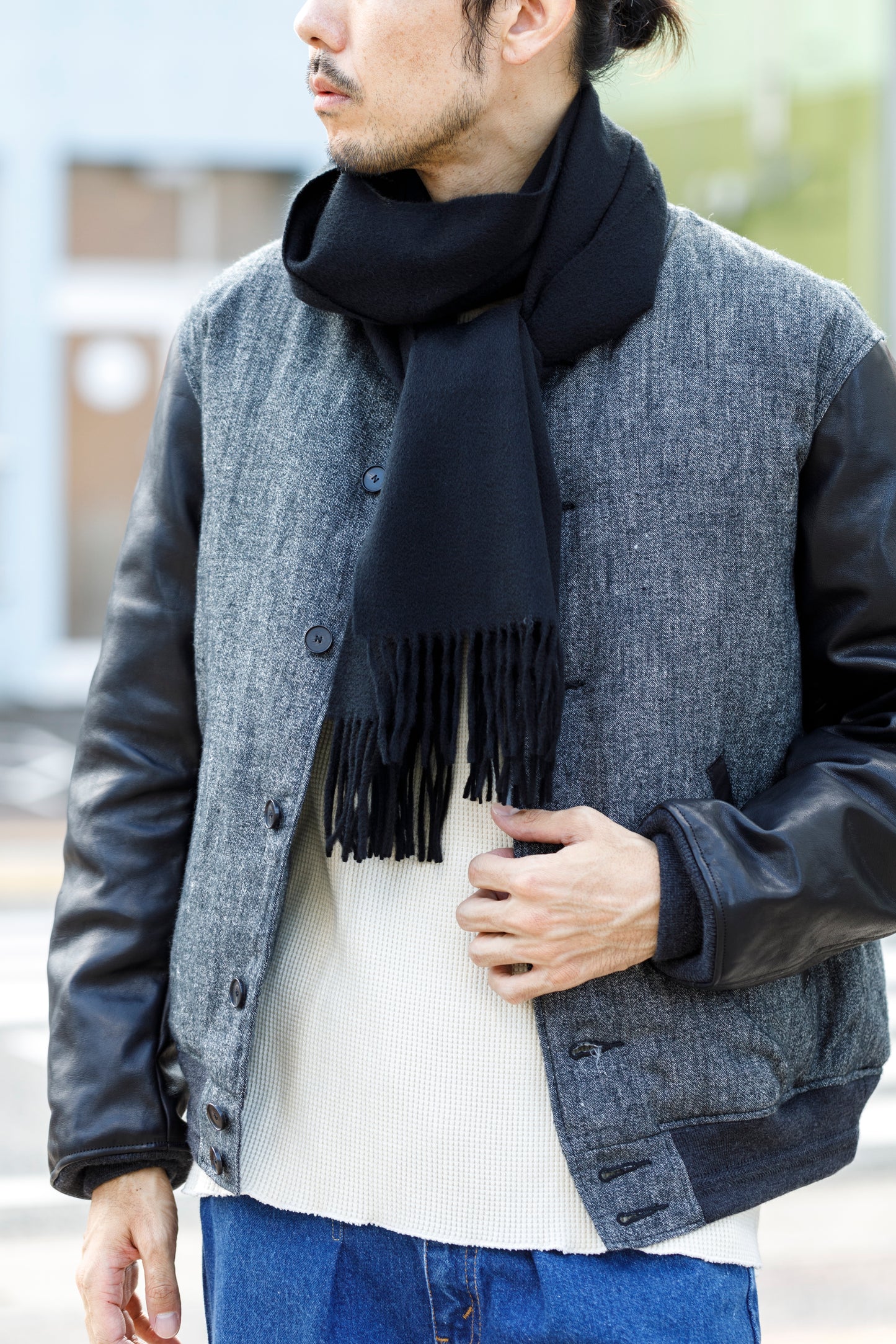 NULABEL / 522-208 DOWN AWARD JACKET - Black