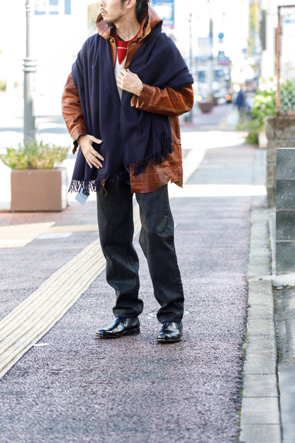 Joshua Ellis / Cashmere plain stole 70x190 -  NEW BLUE(CPG 49259)