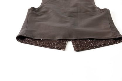 Willow Pants / P-033 BROWN LEATHER × BROWN 杢