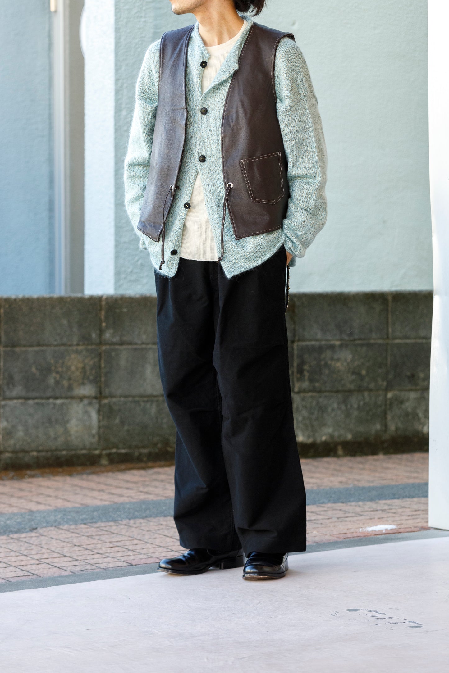 Willow Pants / P-033 BROWN LEATHER × BROWN 杢