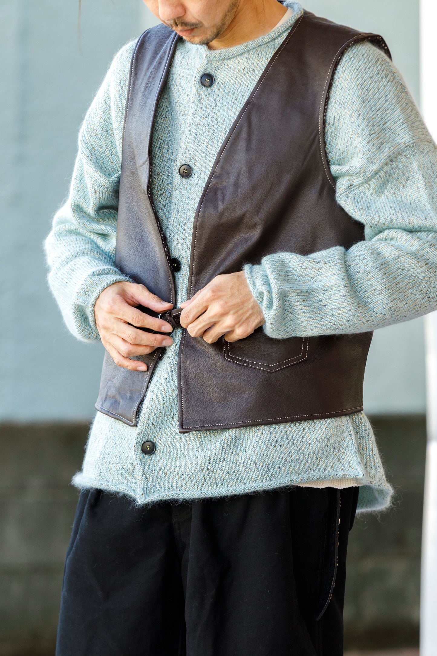 Willow Pants / P-033 BROWN LEATHER × BROWN 杢