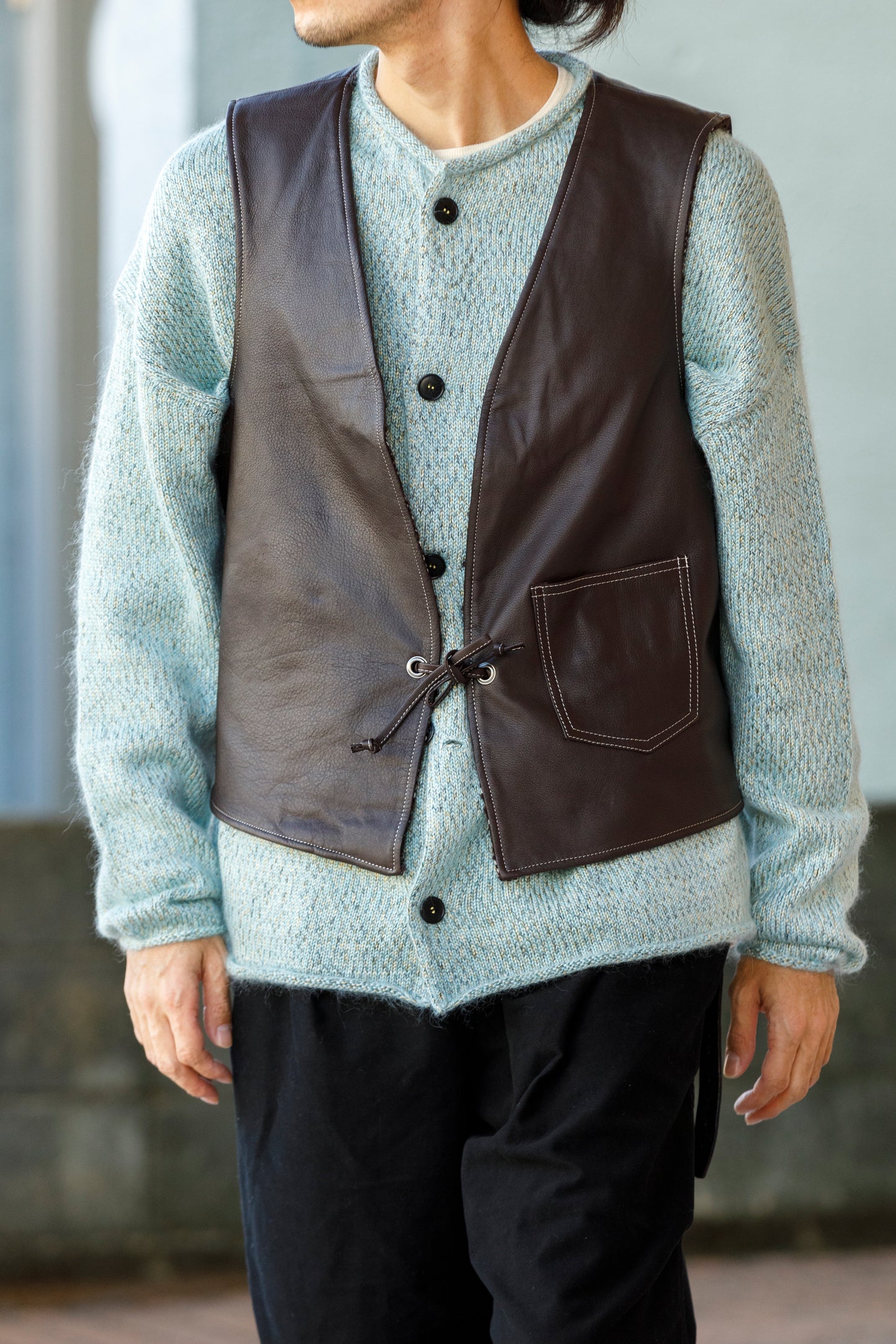 Willow Pants / P-033 BROWN LEATHER × BROWN 杢