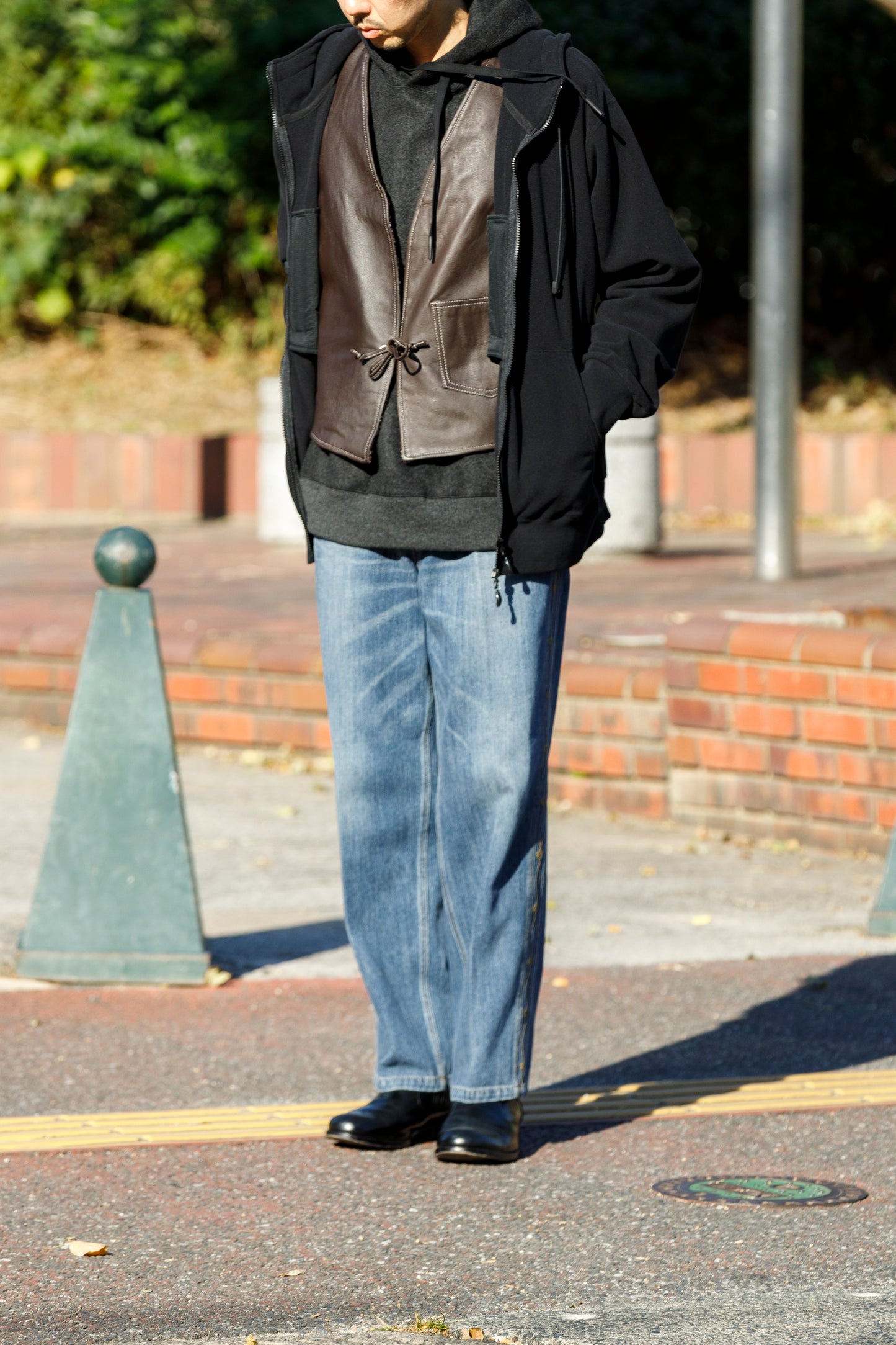 Willow Pants / P-033 BROWN LEATHER × BROWN 杢