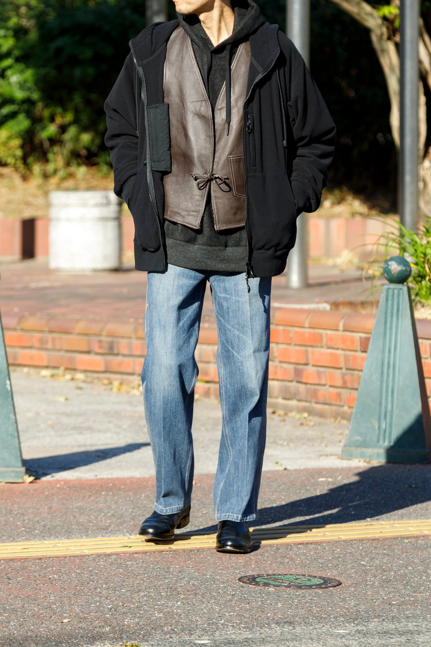 Willow Pants / P-033 BROWN LEATHER × BROWN 杢