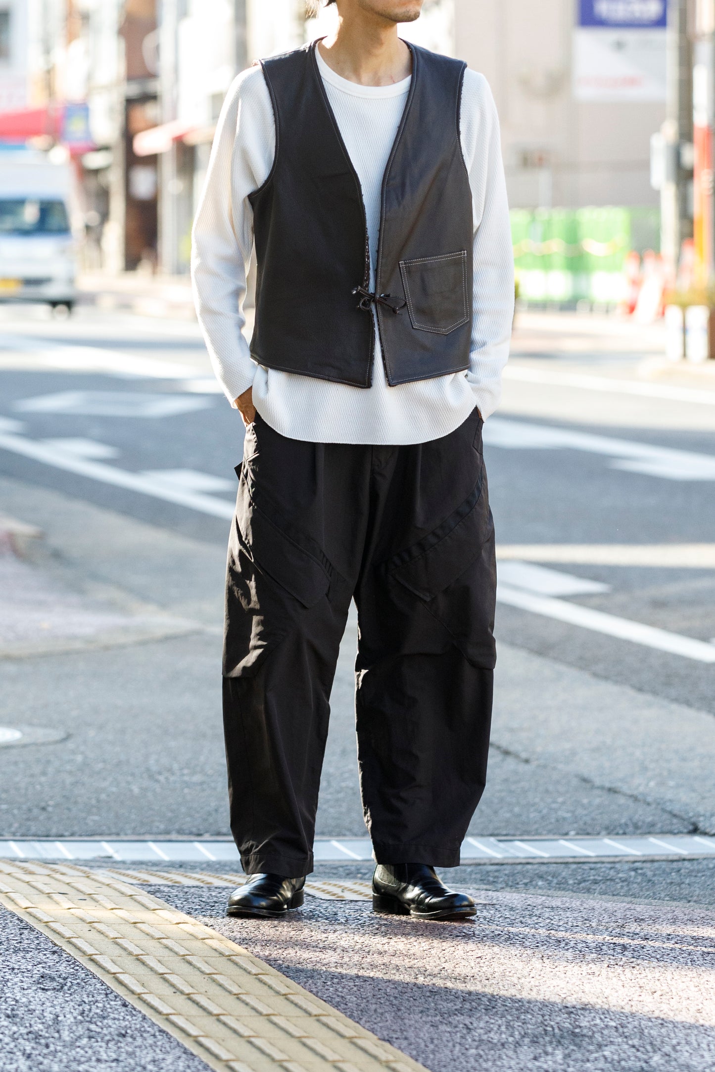 Willow Pants / P-033 BROWN LEATHER × BROWN 杢