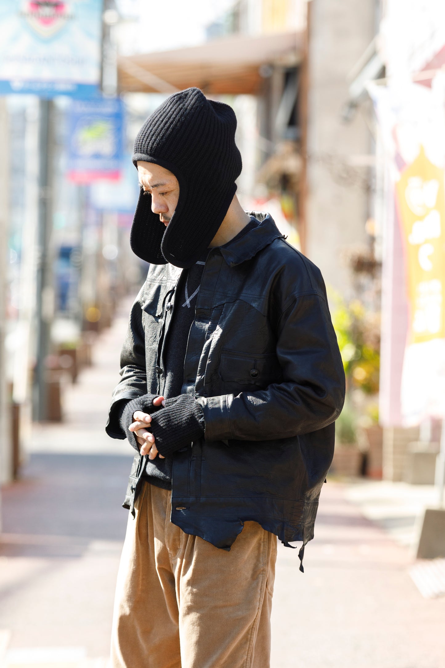 NIkki ESSENTIAL PIECE / ALL Yak Mitten(unisex) - BLACK×NAVY