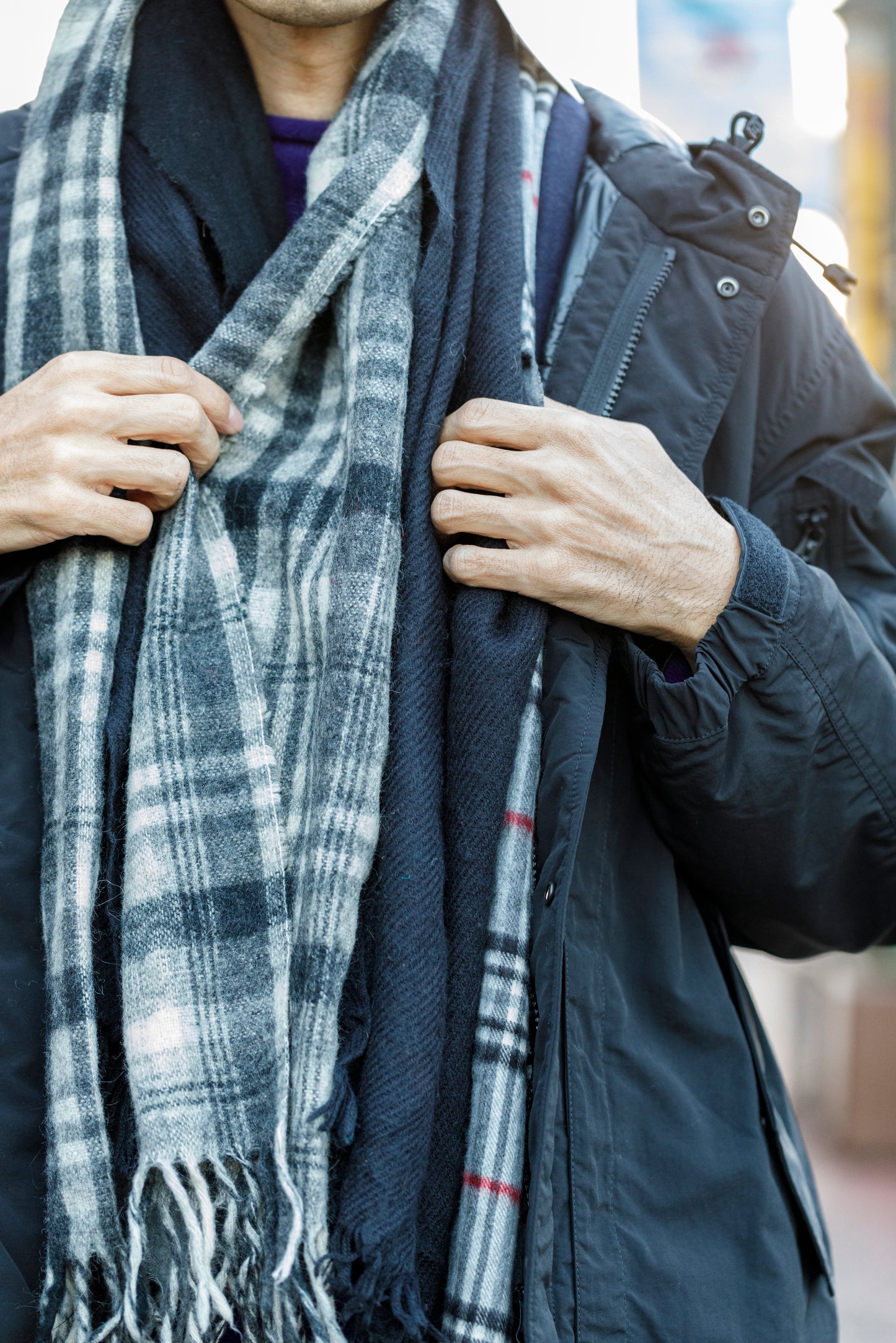 ink / FREELY SCARF - BLACK