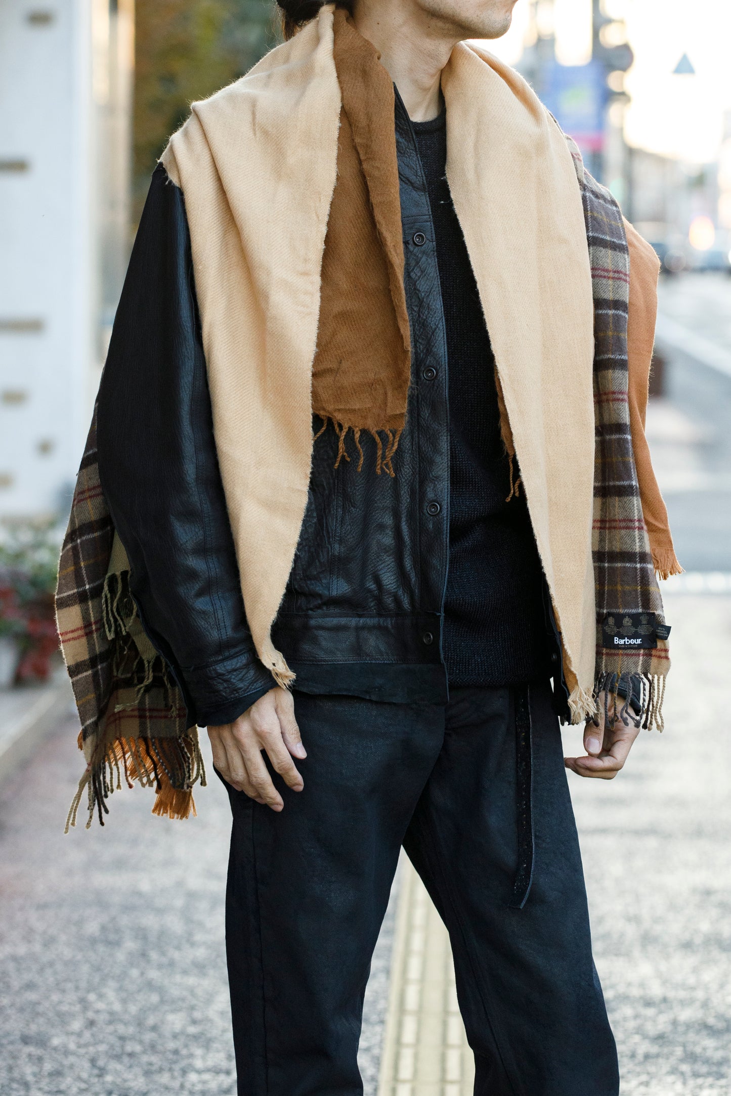 ink / FREELY SCARF - BROWN