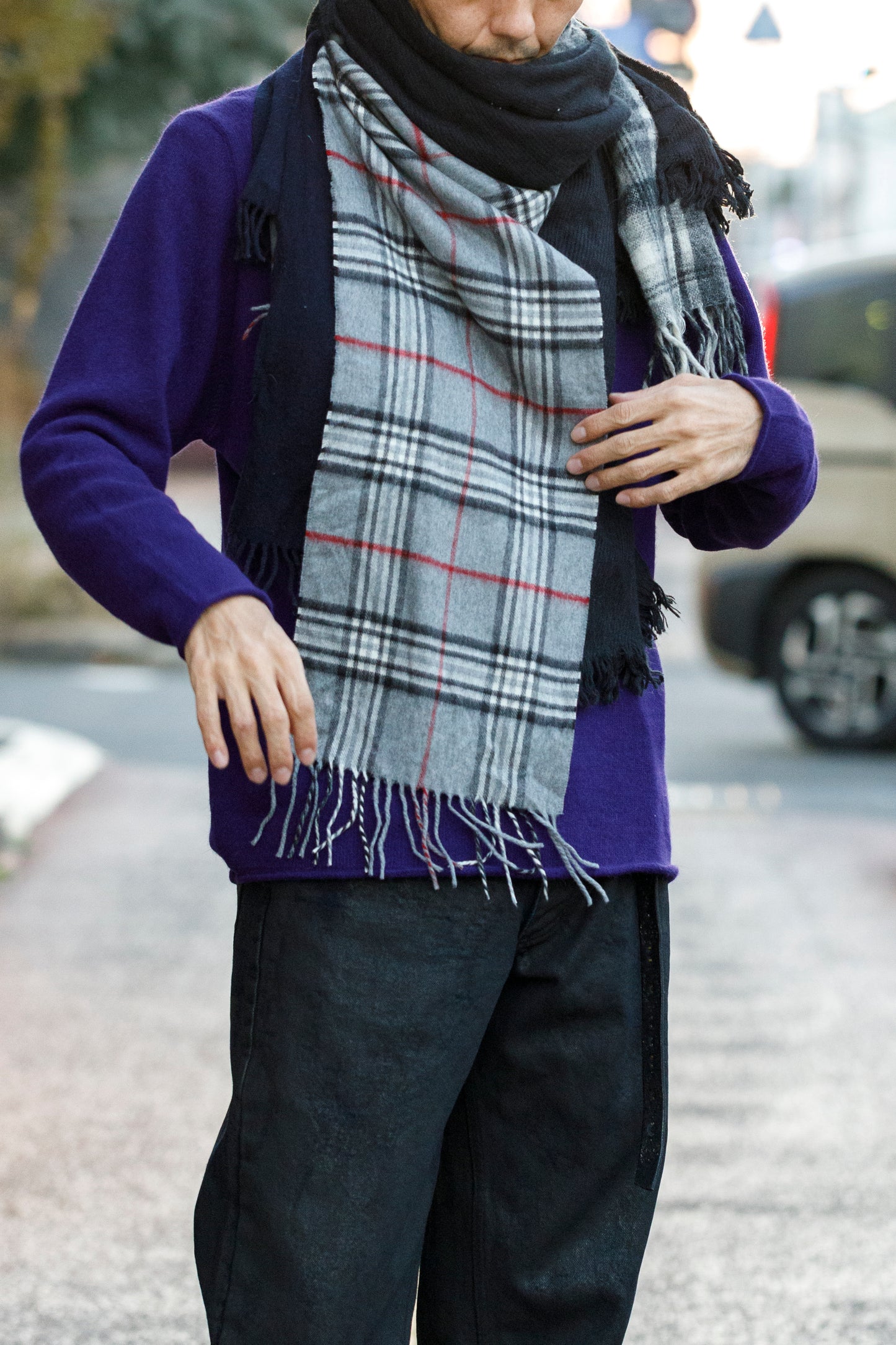 ink / FREELY SCARF - BLACK