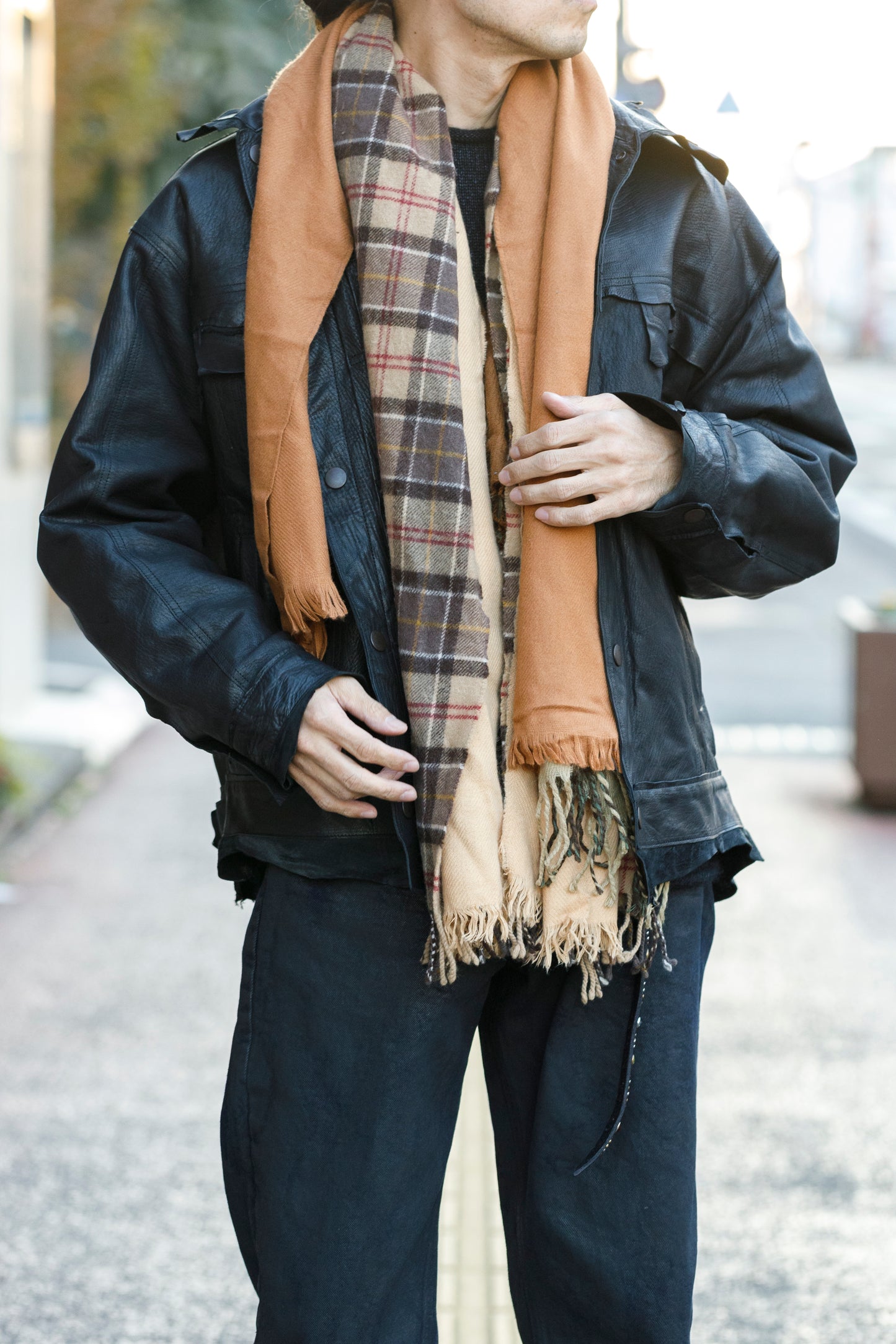 ink / FREELY SCARF - BROWN