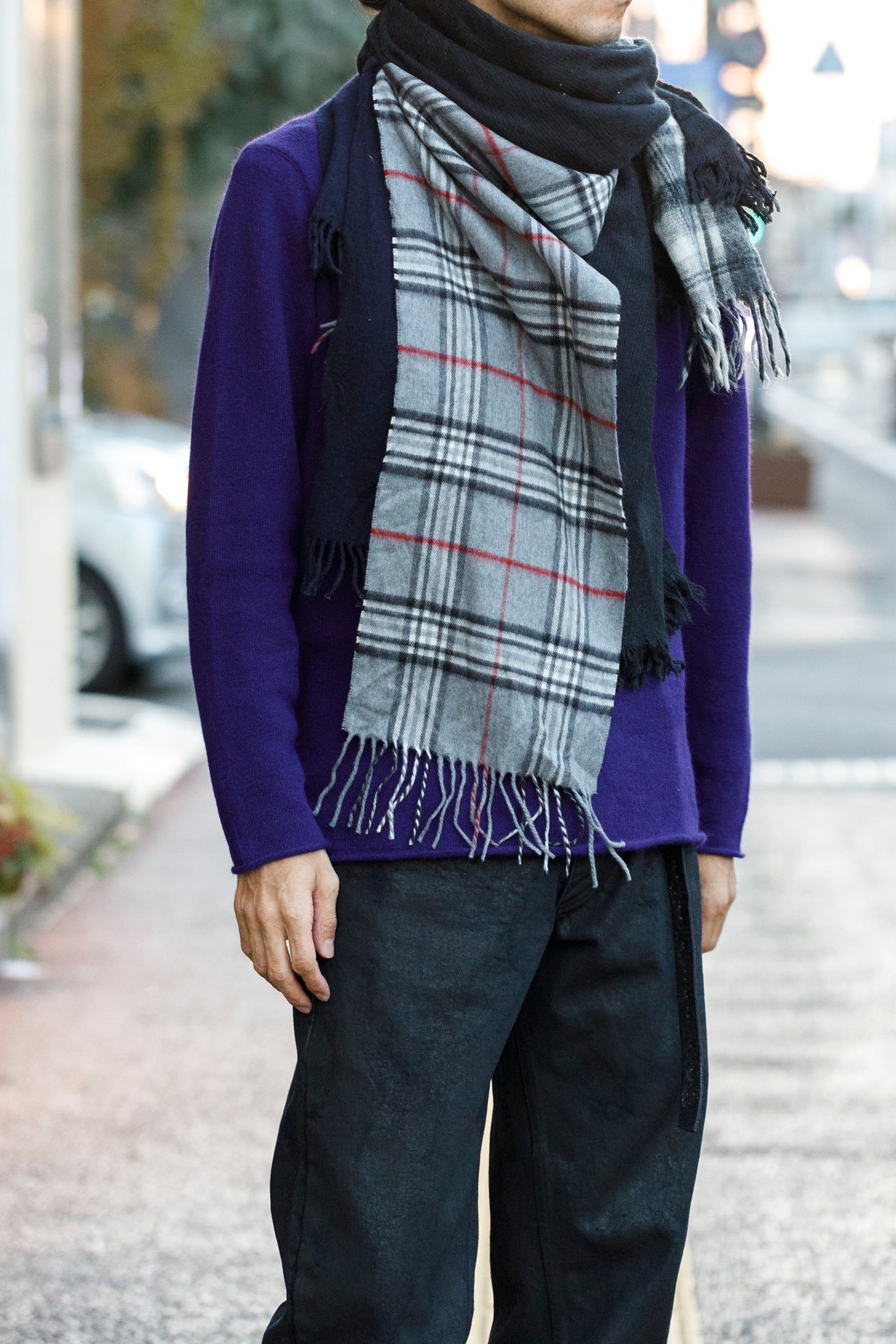 ink / FREELY SCARF - BLACK