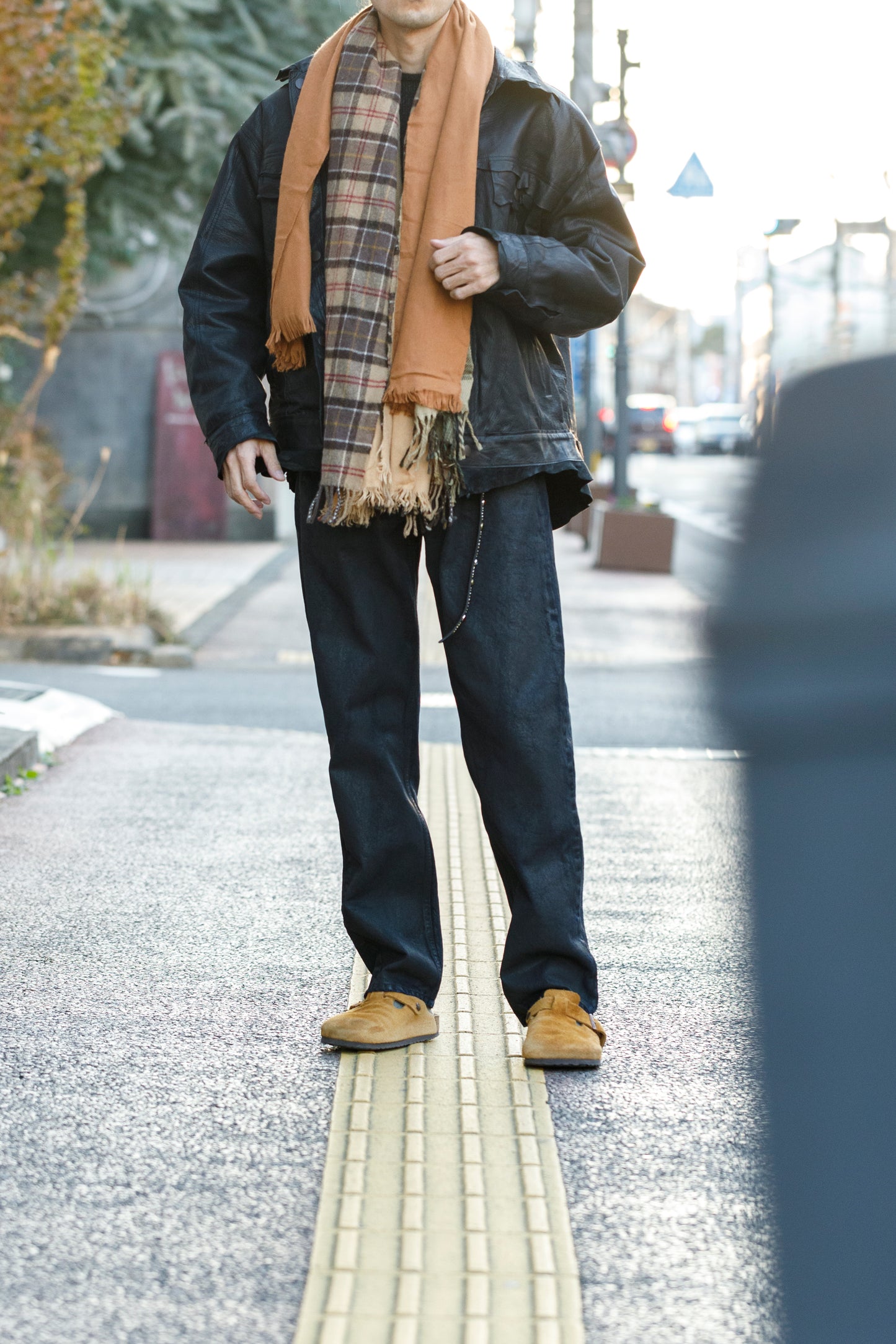 ink / FREELY SCARF - BROWN