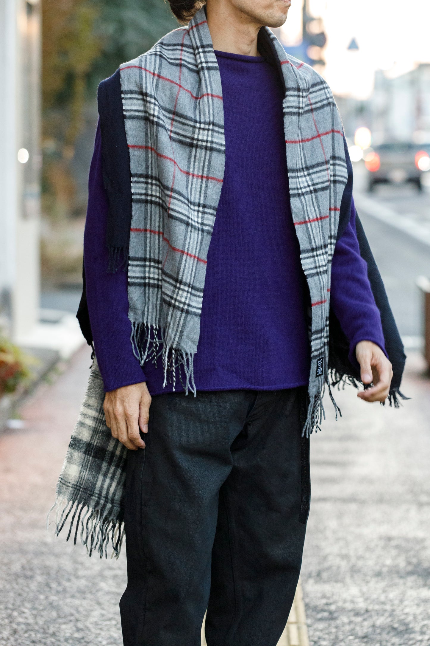 ink / FREELY SCARF - BLACK