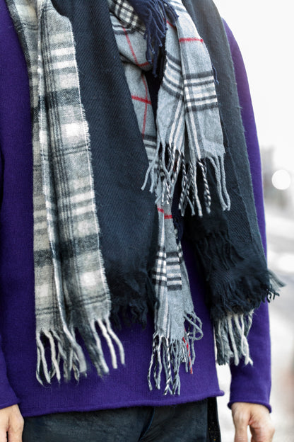 ink / FREELY SCARF - BLACK