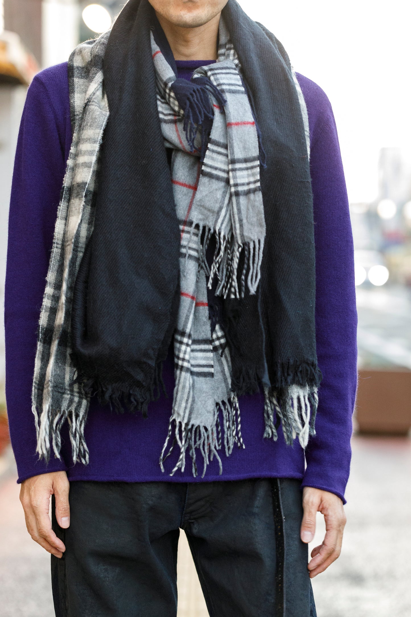 ink / FREELY SCARF - BLACK