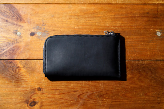 AMIACALVA / AK-042 GUIDI&ROSELLINI LONG ZIP WALLET - Black